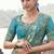 Shaded turquoise bhagalpuri tissue silk & jaquard with designer blouse wedding wear saree