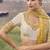 Mustard tissue silk with jaquard with designer blouse wedding wear saree