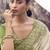 Beige & olive shaded tissue silk with jaquard designer blouse wedding wear saree
