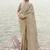 Beige tissue silk with jaquard with designer blouse wedding wear saree