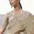 Beige tissue silk with jaquard with designer blouse wedding wear saree