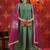 Wine Pintuck Kurta Set with Gota Work Organza Dupatta