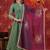 Wine Pintuck Kurta Set with Gota Work Organza Dupatta