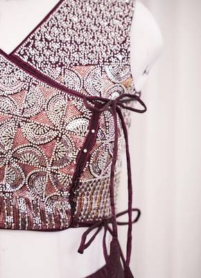 Wine Purple Designer Lehenga Choli with Heavy Silver Bead & Sequin Work Dupatta 5