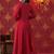 Red Zari Embroidered Anarkali Set with Ombre Dupatta