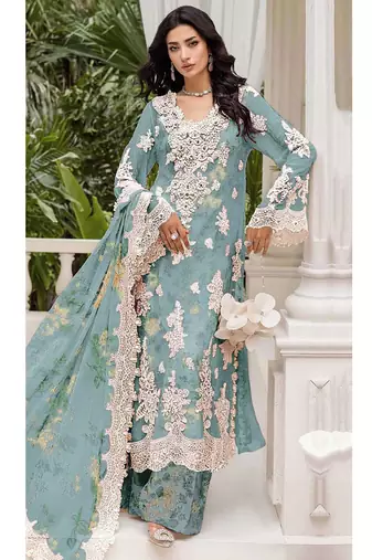 Rama floral lace embroidery & sequence work pakistani salwar suit