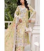 Yellow floral lace embroidery & sequence work pakistani salwar suit