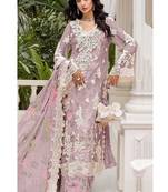 Onionpink floral lace embroidery & sequence work pakistani salwar suit