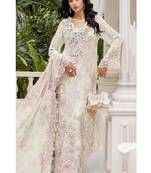 Off-white floral lace embroidery & sequence work pakistani salwar suit