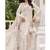 Off-white floral lace embroidery & sequence work pakistani salwar suit