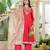 Red Mirror Work Anarkali Set with Tissue Dupatta