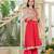 Red Mirror Work Anarkali Set with Tissue Dupatta