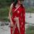 Red color viscose georgette saree