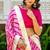 Pink Lace Work Viscose Georgette Lehenga Blouse Duppatta Set