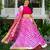 Pink Lace Work Viscose Georgette Lehenga Blouse Duppatta Set