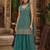 Blue faux georgette semi stitched suit with embroidery  & sequence work