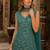 Blue faux georgette semi stitched suit with embroidery  & sequence work