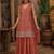 Orange faux georgette semi stitched suit with embroidery  & sequence work