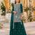 D green georgette semi stitched suit with embroidery beads & sequence work
