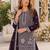D purple georgette semi stitched suit with embroidery beads & sequence work