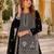 Black georgette semi stitched suit with embroidery beads & sequence work