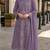 Purple fox georgette semi stitched suit with embroidered sequence work