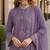 Purple fox georgette semi stitched suit with embroidered sequence work