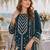 D blue fox georgette semi stitched suit with embroidery & khatli work
