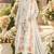 White & peach chiffon semi stitched suit with embroidery & sequence work