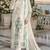 White & blue chiffon semi stitched suit with embroidery & sequence work