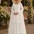 White heavy net readymade suit with embroidery & sequence work