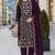 Purple chiffon  semi stitched suit with embroidered sequence work