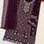 Purple chiffon  semi stitched suit with embroidered sequence work