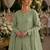 Green heavy net readymade suit with embroidery & sequence work