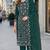 Green chiffon  semi stitched suit with embroidered sequence work