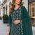 Green chiffon  semi stitched suit with embroidered sequence work