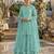 Sky blue heavy net readymade suit with embroidery & sequence work