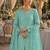 Sky blue heavy net readymade suit with embroidery & sequence work