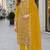Yellow chiffon  semi stitched suit with embroidered sequence work