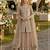 Cream heavy net readymade suit with embroidery & sequence work