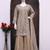 Cream heavy net readymade suit with embroidery & sequence work