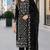 Black chiffon  semi stitched suit with embroidered sequence work
