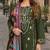 Mehendi cambric cotton semi stitched suit with embroidered & khatli work