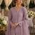 Purple heavy net readymade suit with embroidery & sequence work