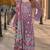 Purple cambric cotton semi stitched suit with embroidered & khatli work