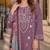 Purple cambric cotton semi stitched suit with embroidered & khatli work