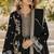 Black rangoli silk semi stitched suit with embroidery & sequence work