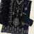 Black velvet semi stitched suit with embroidery sequence work