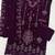 Purple velvet semi stitched suit with embroidery sequence work