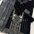 Black velvet semi stitched suit with embroidery sequence work